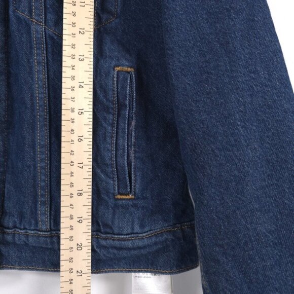 LEVI’S Ex-boyfriend‎ Trucker Denim Jacket Faux Fur Collar Quilted Lining SMALL - Picture 9 of 16